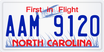 NC license plate AAM9120