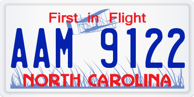 NC license plate AAM9122