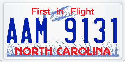 NC license plate AAM9131
