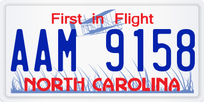 NC license plate AAM9158