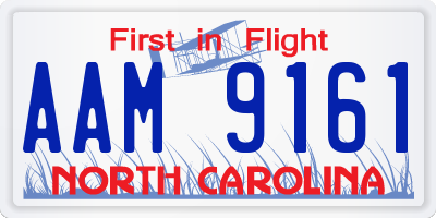 NC license plate AAM9161