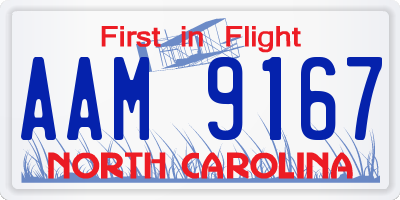 NC license plate AAM9167