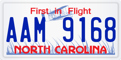 NC license plate AAM9168