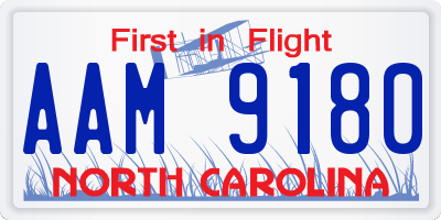 NC license plate AAM9180