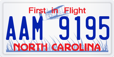 NC license plate AAM9195