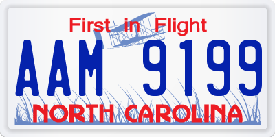 NC license plate AAM9199