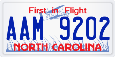 NC license plate AAM9202
