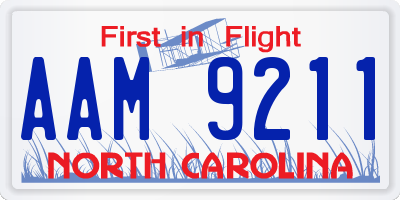 NC license plate AAM9211