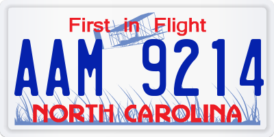 NC license plate AAM9214