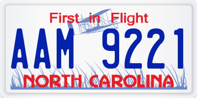 NC license plate AAM9221