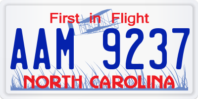 NC license plate AAM9237