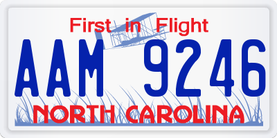 NC license plate AAM9246