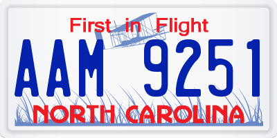 NC license plate AAM9251