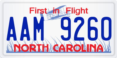 NC license plate AAM9260