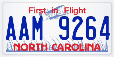 NC license plate AAM9264