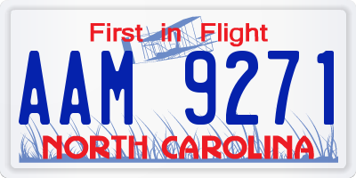 NC license plate AAM9271