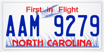 NC license plate AAM9279