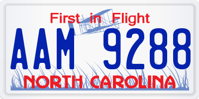 NC license plate AAM9288