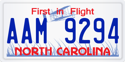 NC license plate AAM9294