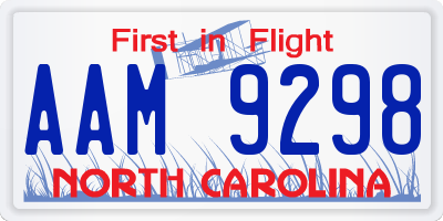 NC license plate AAM9298