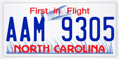 NC license plate AAM9305