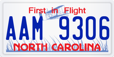 NC license plate AAM9306