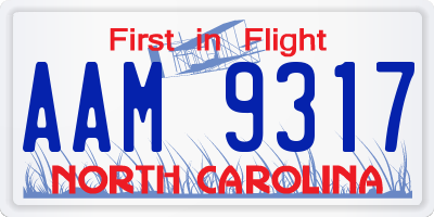 NC license plate AAM9317
