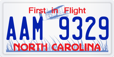NC license plate AAM9329