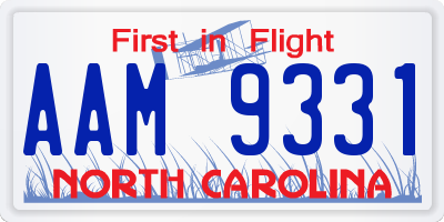 NC license plate AAM9331