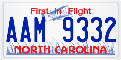 NC license plate AAM9332