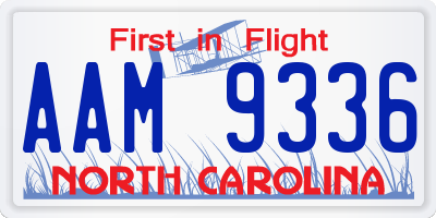NC license plate AAM9336