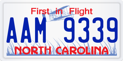 NC license plate AAM9339