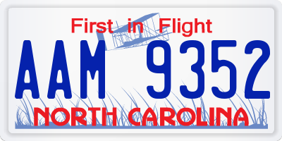 NC license plate AAM9352