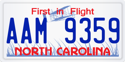NC license plate AAM9359