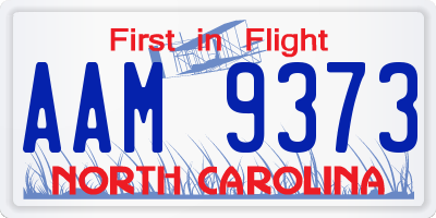 NC license plate AAM9373