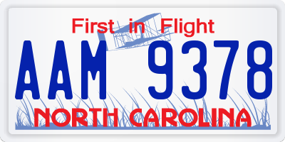 NC license plate AAM9378
