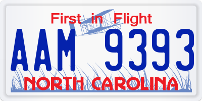 NC license plate AAM9393