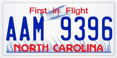 NC license plate AAM9396
