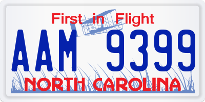 NC license plate AAM9399