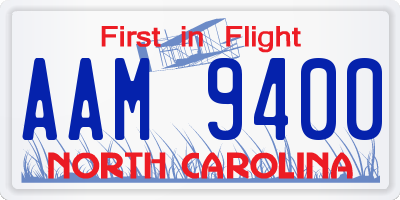 NC license plate AAM9400