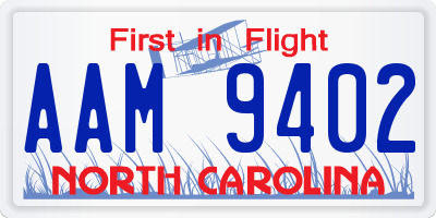 NC license plate AAM9402