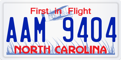 NC license plate AAM9404