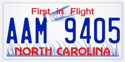 NC license plate AAM9405