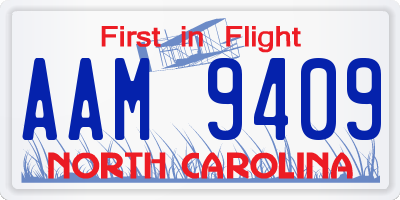 NC license plate AAM9409