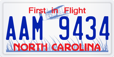 NC license plate AAM9434