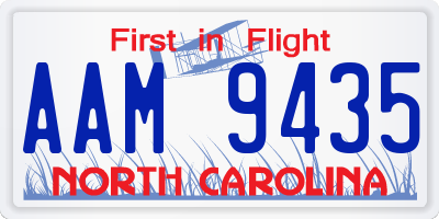 NC license plate AAM9435