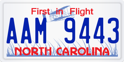 NC license plate AAM9443