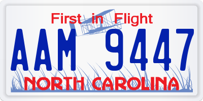 NC license plate AAM9447