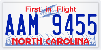 NC license plate AAM9455