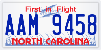 NC license plate AAM9458